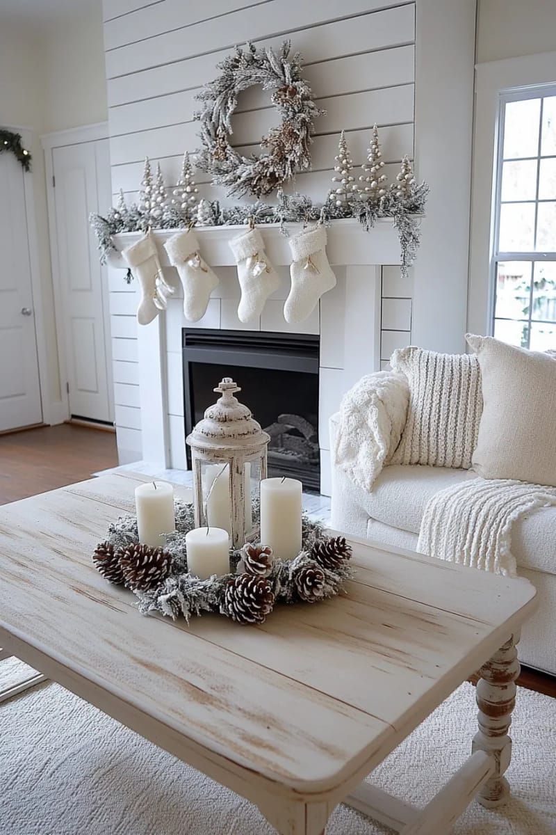 15. Cotton-Wrapped Wreath With Silver Bells