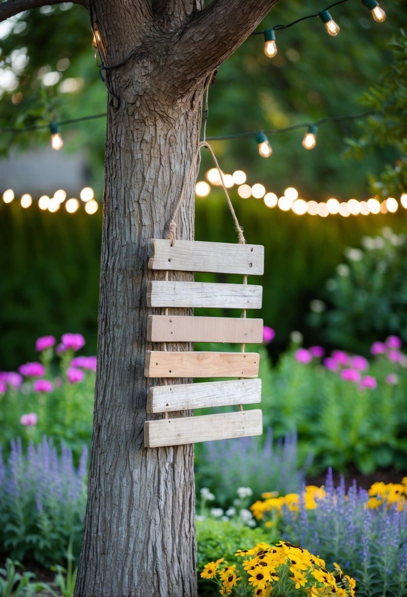 4) Rustic Wooden Signage Accents