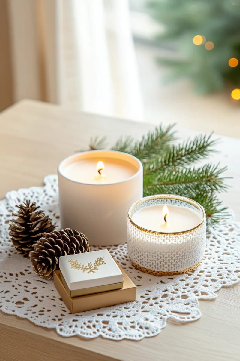 21. Lace Coasters Under Pine-Scented Candles - photo 2