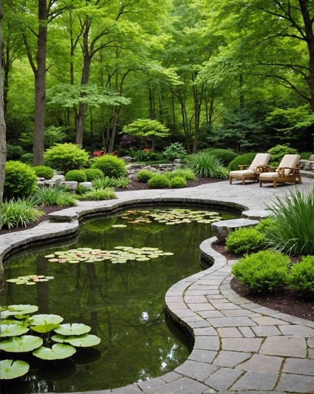Quiet Escape Beside a Still Pond