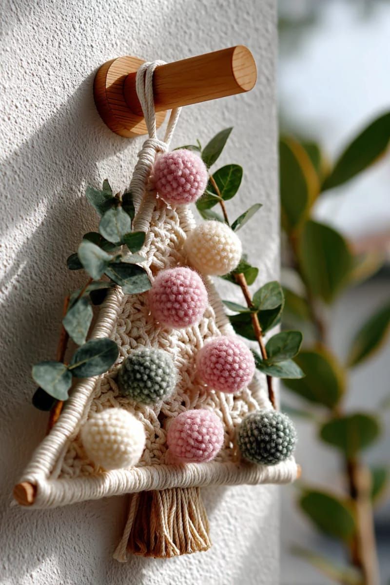 7. Boho macrame Christmas tree wall hanging - photo 4