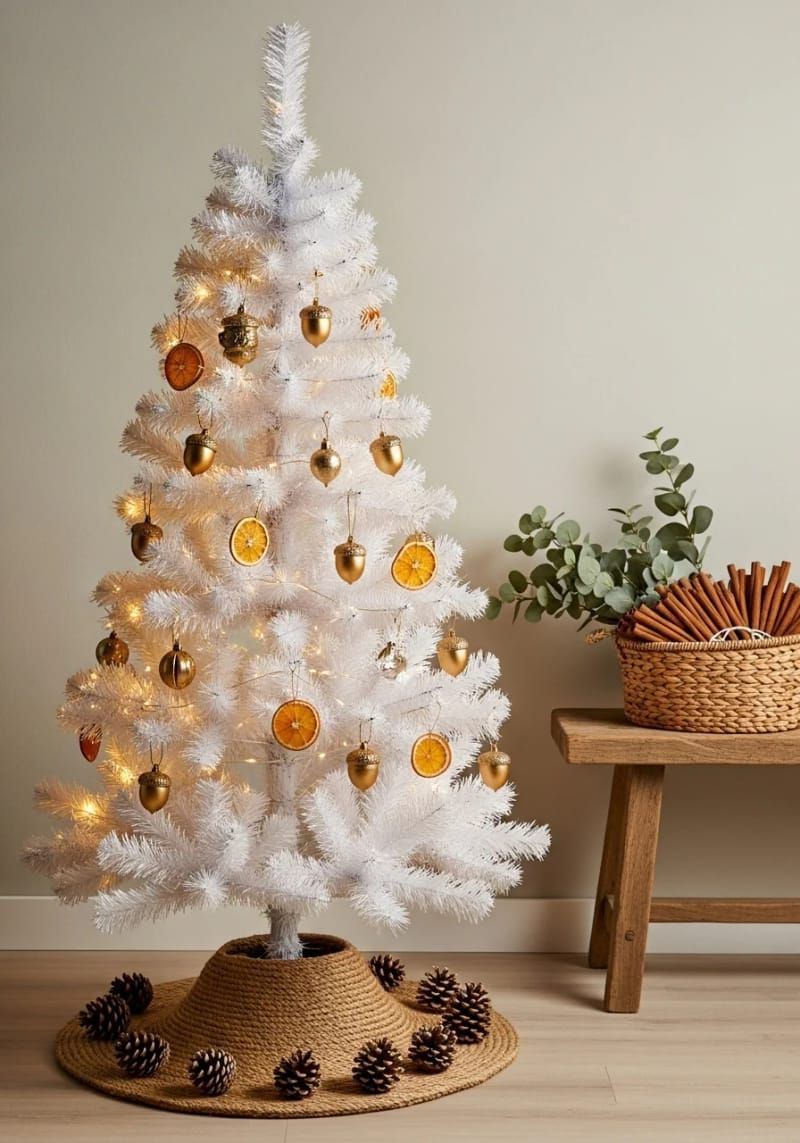4. White Tree with Gold Acorns and Orange Slices - photo 3