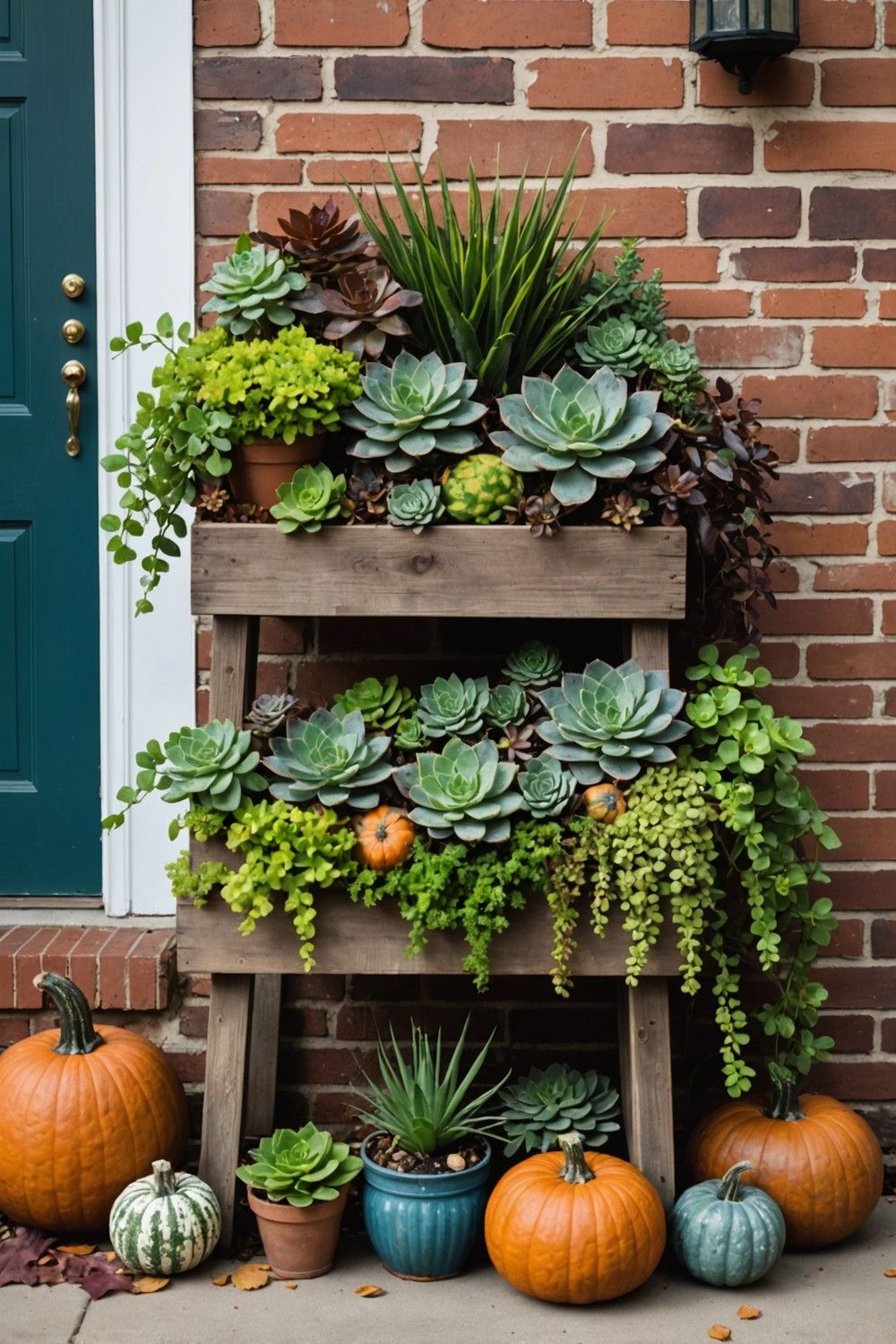 Rustic Wood Planter Boxes with Succulents