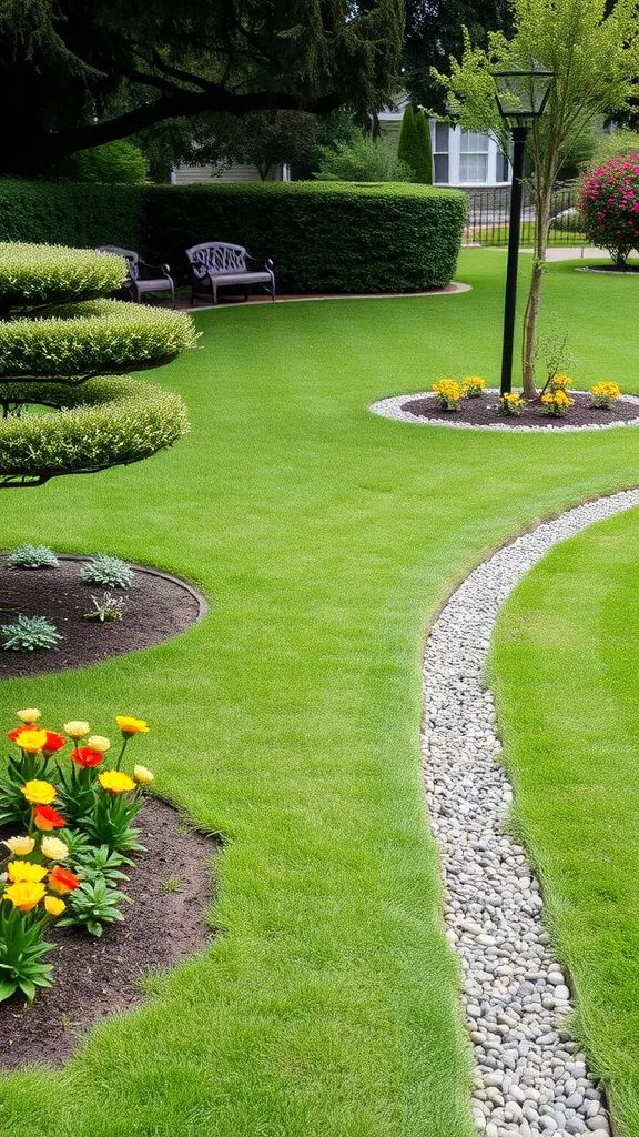 1) Add Charm with Gravel Lawn Borders