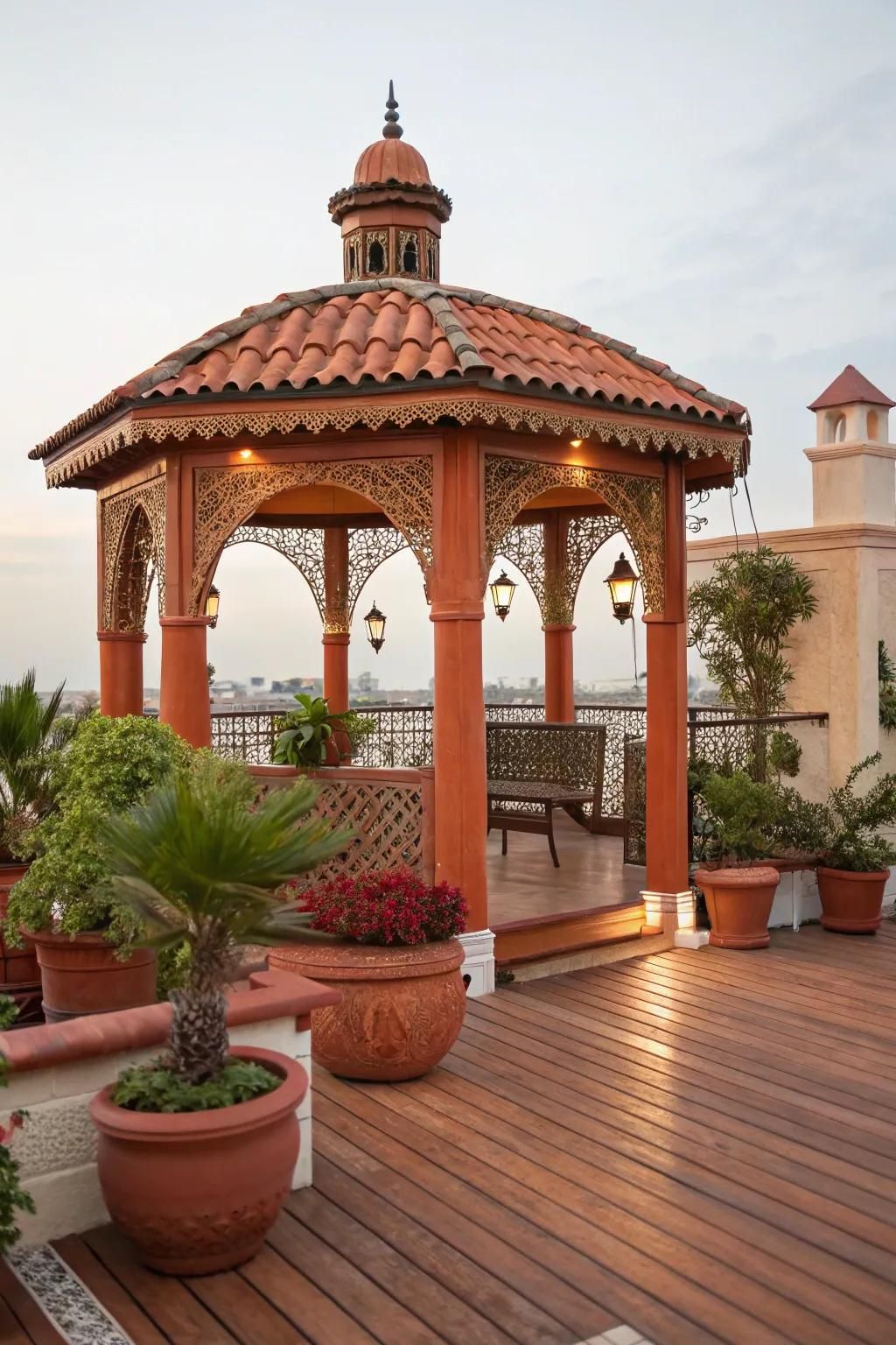 23. Mediterranean-Style Gazebo Escape