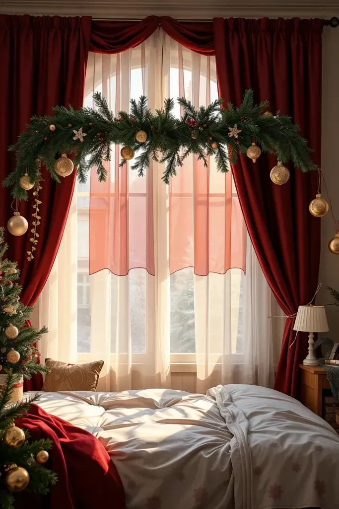 Dressing Bedroom Windows for the Holiday Season