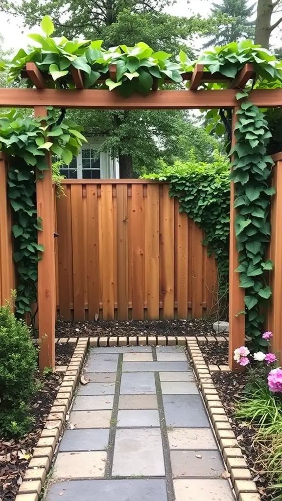 10. Privacy Fence With Trellis for Climbing Plants