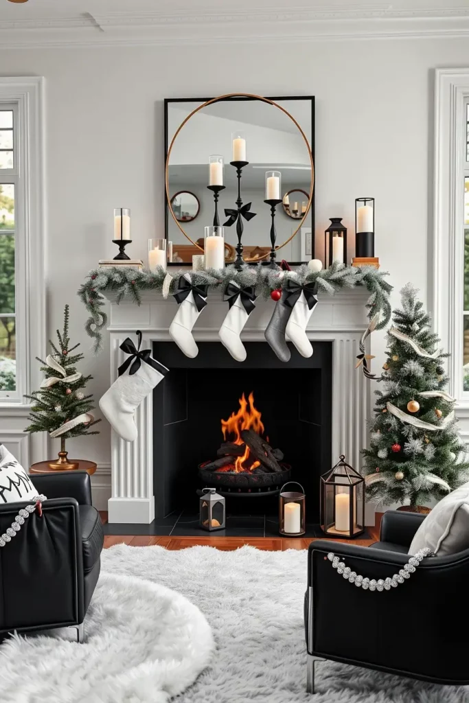 A Monochrome Look for Your Christmas Fireplace - photo 2