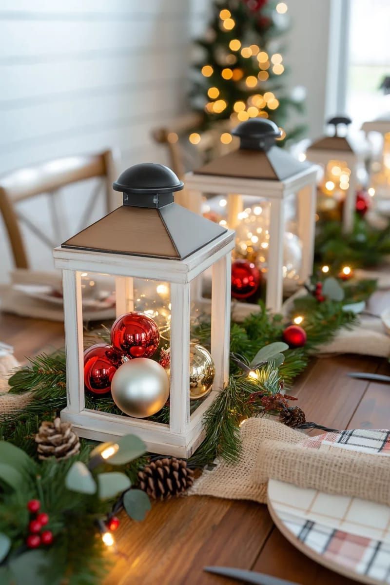 11. Rustic Lanterns With String Lights and Mini Decor - photo 3