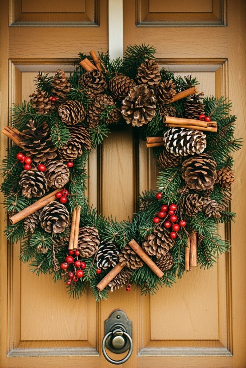 12. Cinnamon and Pinecone Wreath for the Entrance - photo 2