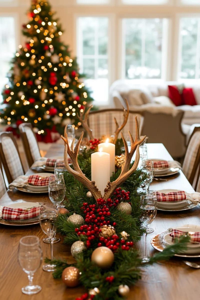 14. Antler-Style Candle Centerpiece with Pine Sprigs - photo 3