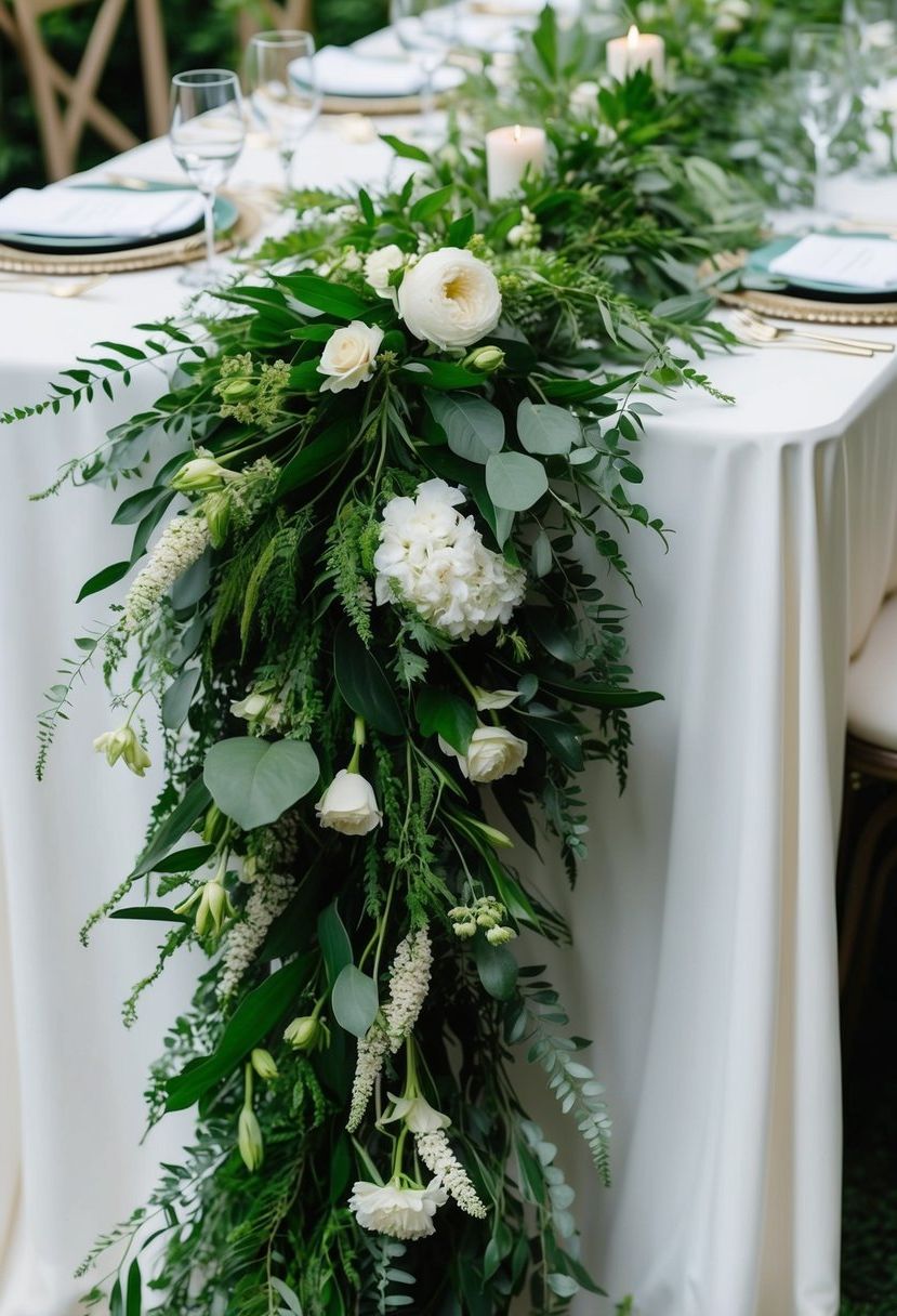 13) Fresh Greenery Table Garlands