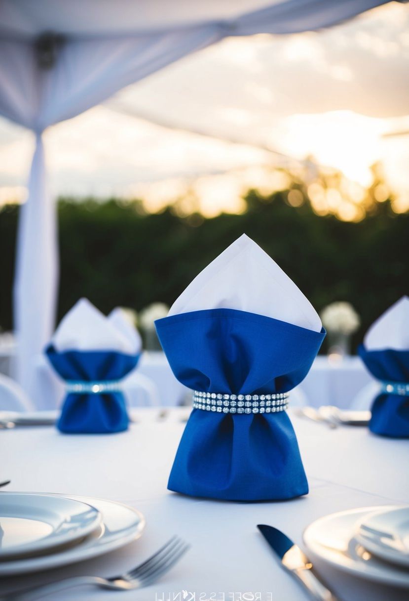 15) Blue napkin rings for subtle color