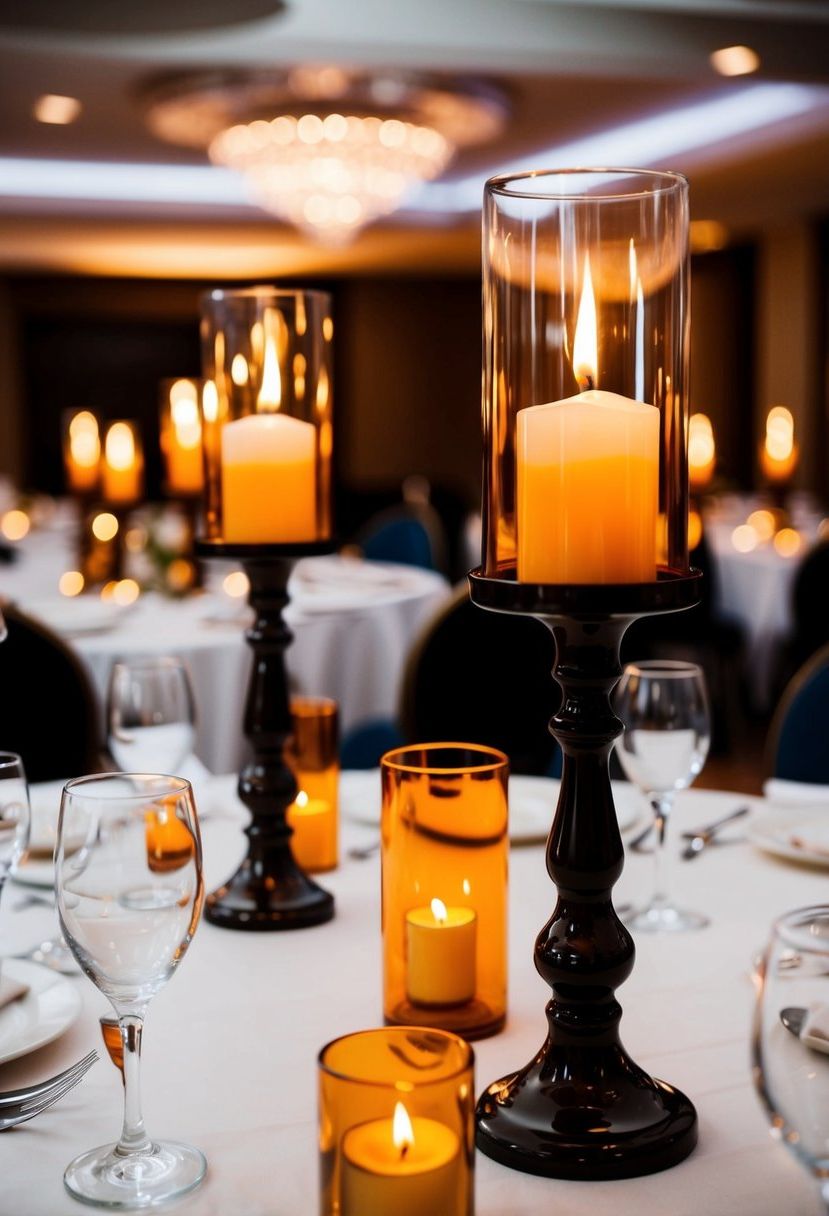 8) Amber Candle Holders for Ambiance