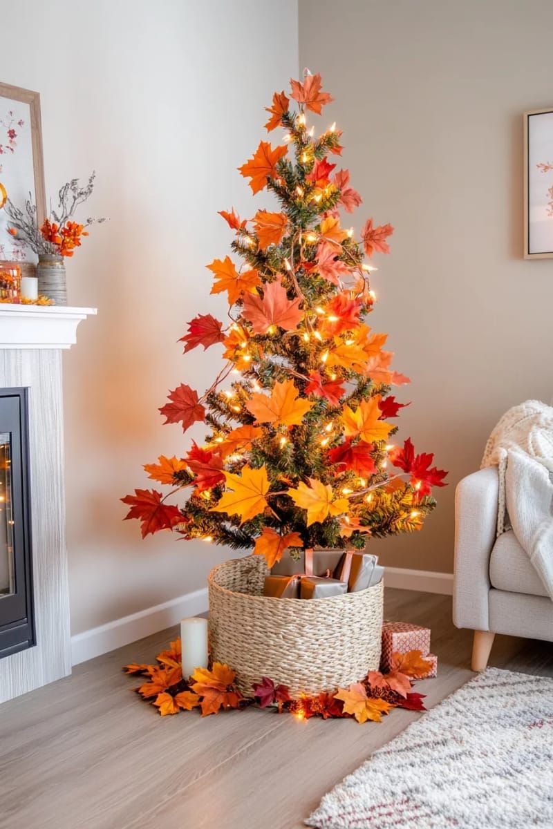 9. Maple Leaf Garland with Copper Lights - photo 3