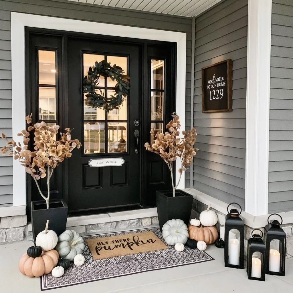 3. Pumpkins and Lanterns for Fall Style