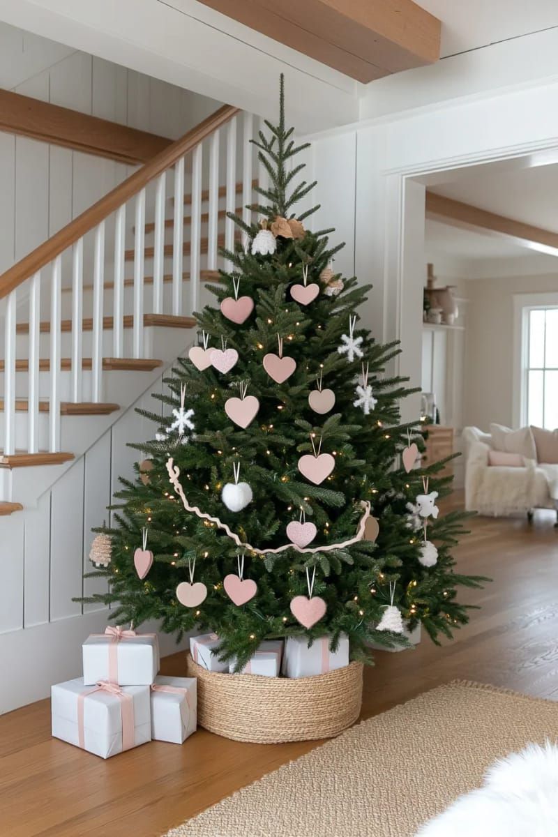 15. Scandinavian Pastel Tree With Felt and Paper Stars