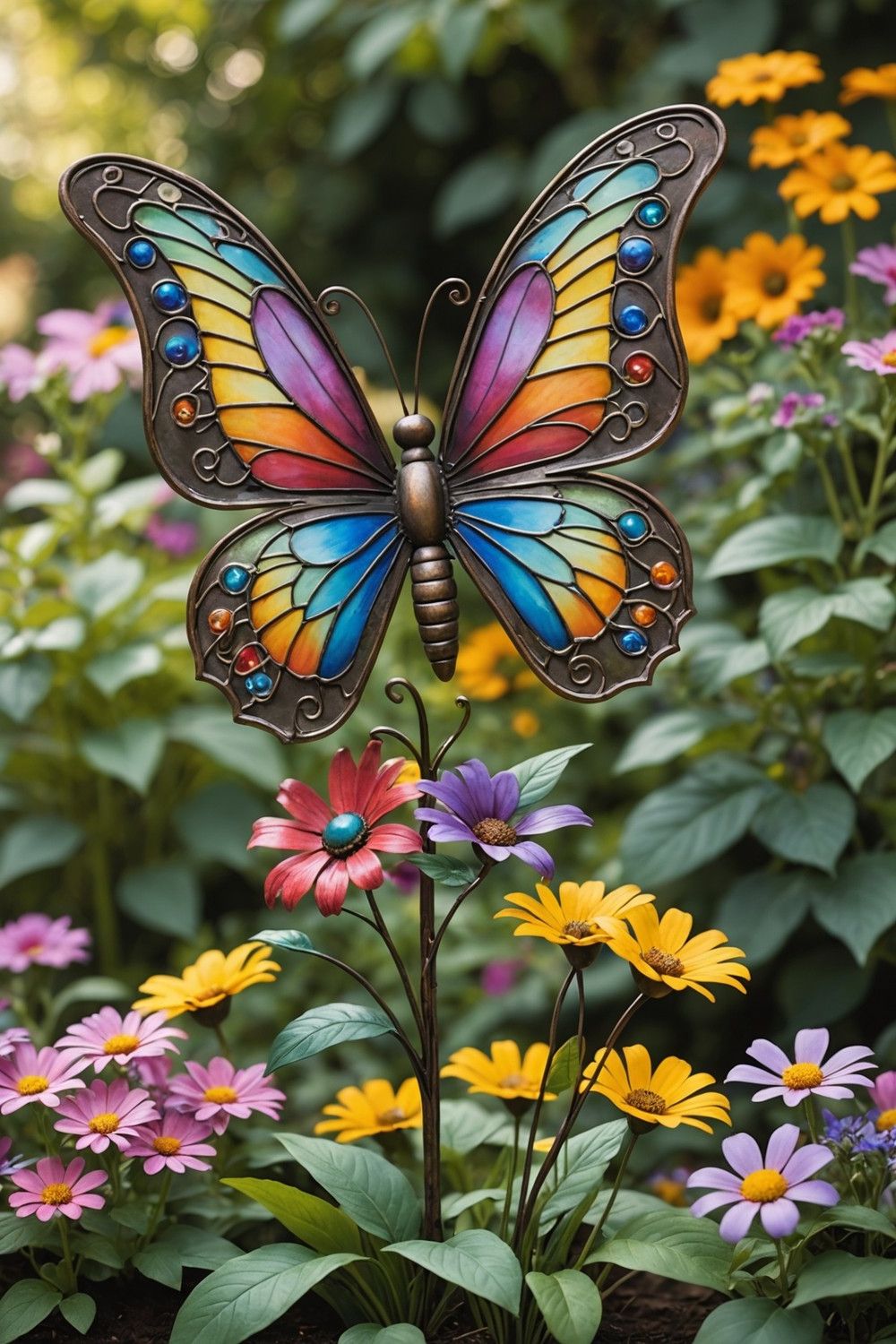 Whimsical Metal Butterfly Sculptures