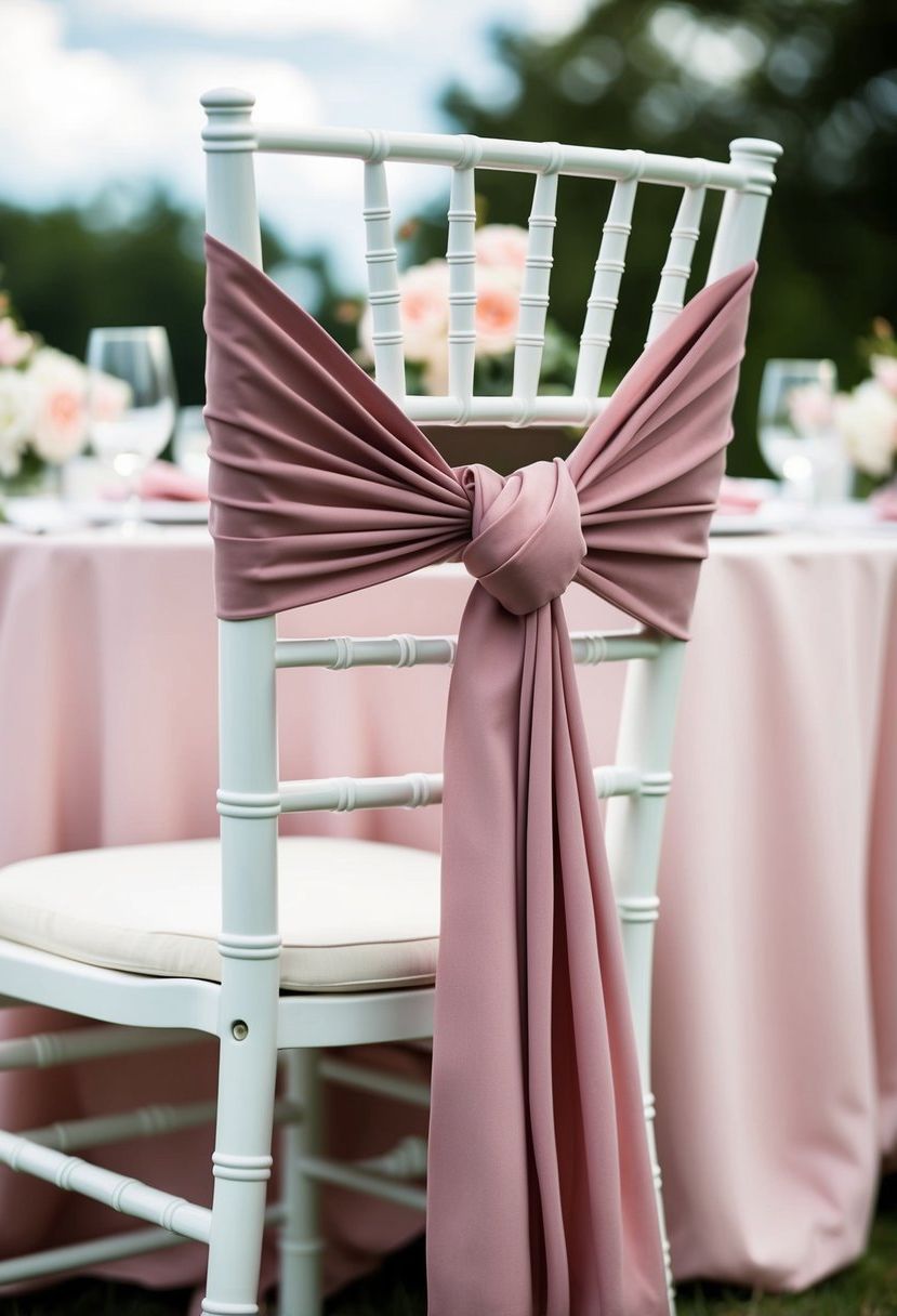 6) Dusty Pink Chair Sash Ideas