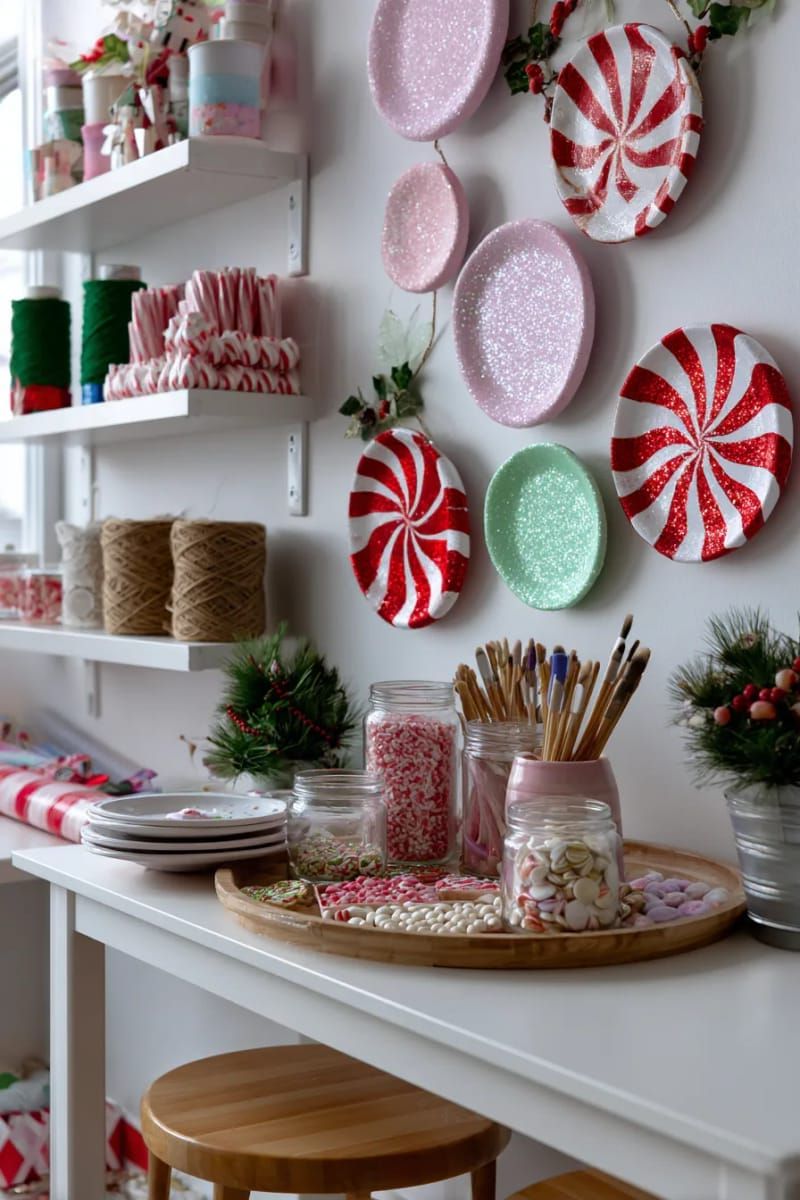 14. Candy-Themed Circle Wall Art Craft