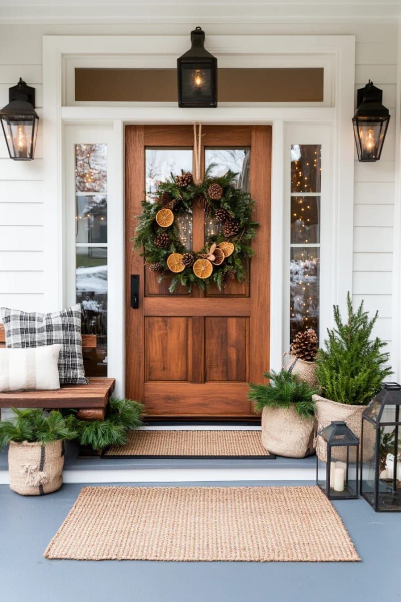 11. Cinnamon Orange Slice Wreath for the Door