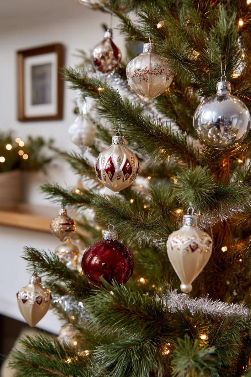 1. Classic Pine Tree with Mercury Glass and Tinsel - photo 2
