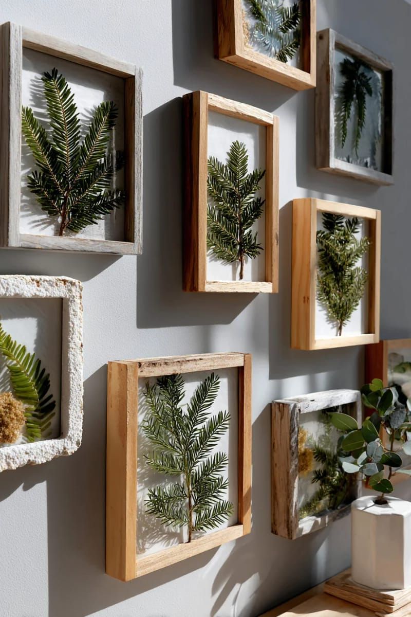 13. Framed preserved evergreen branch art - photo 3
