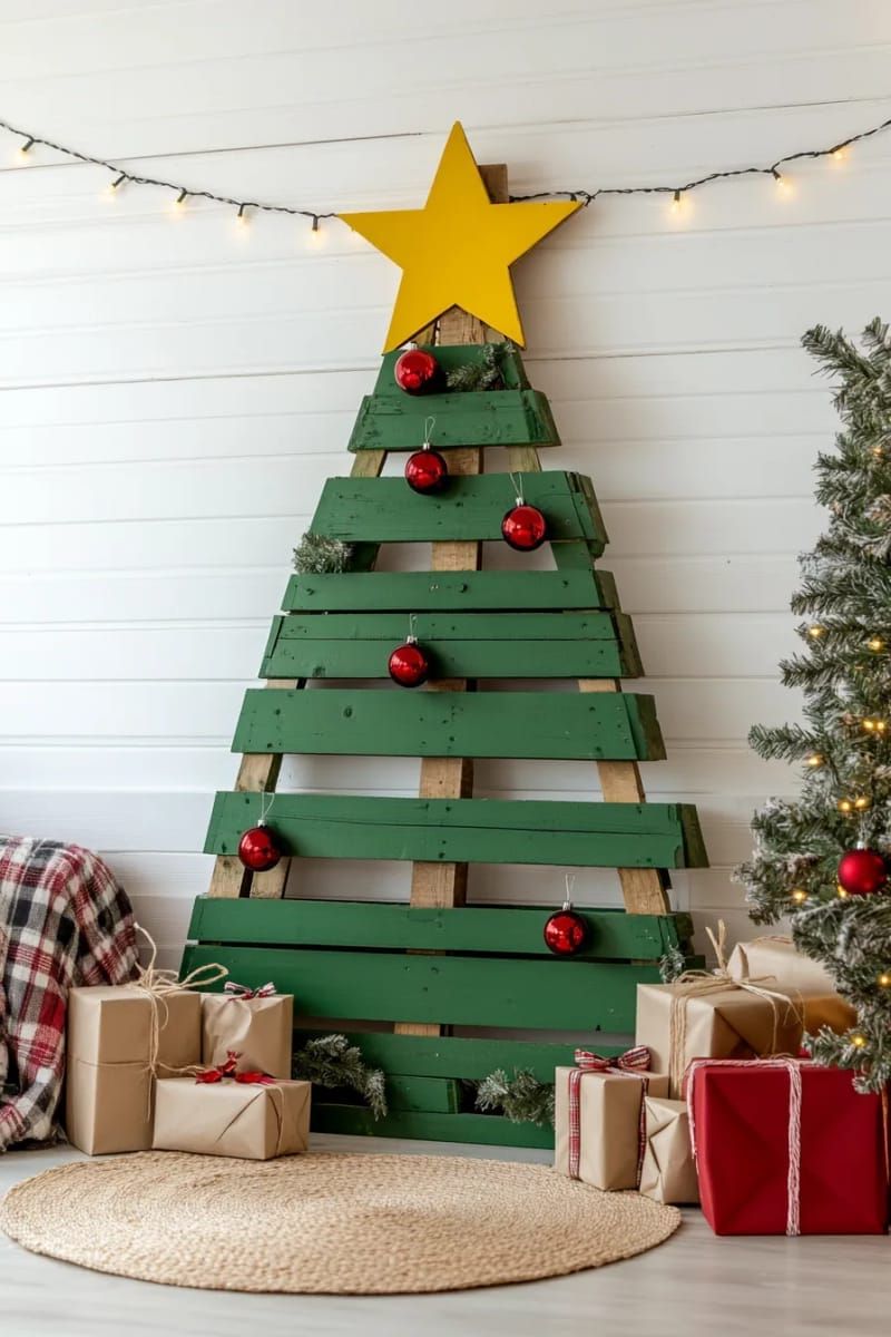 6. Classic green pallet tree with star topper - photo 2