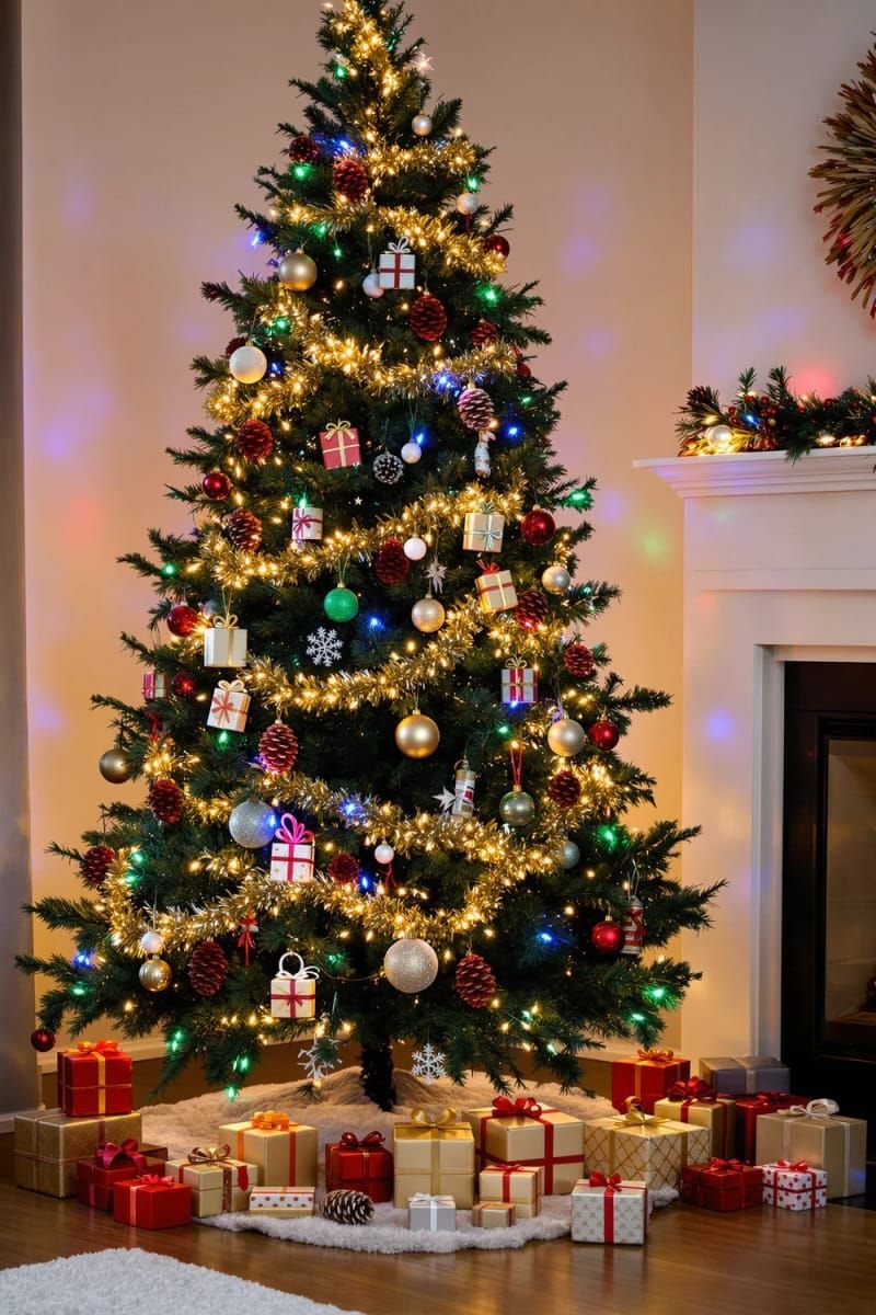 15. Wrapped mini gifts as playful tree ornaments - photo 2