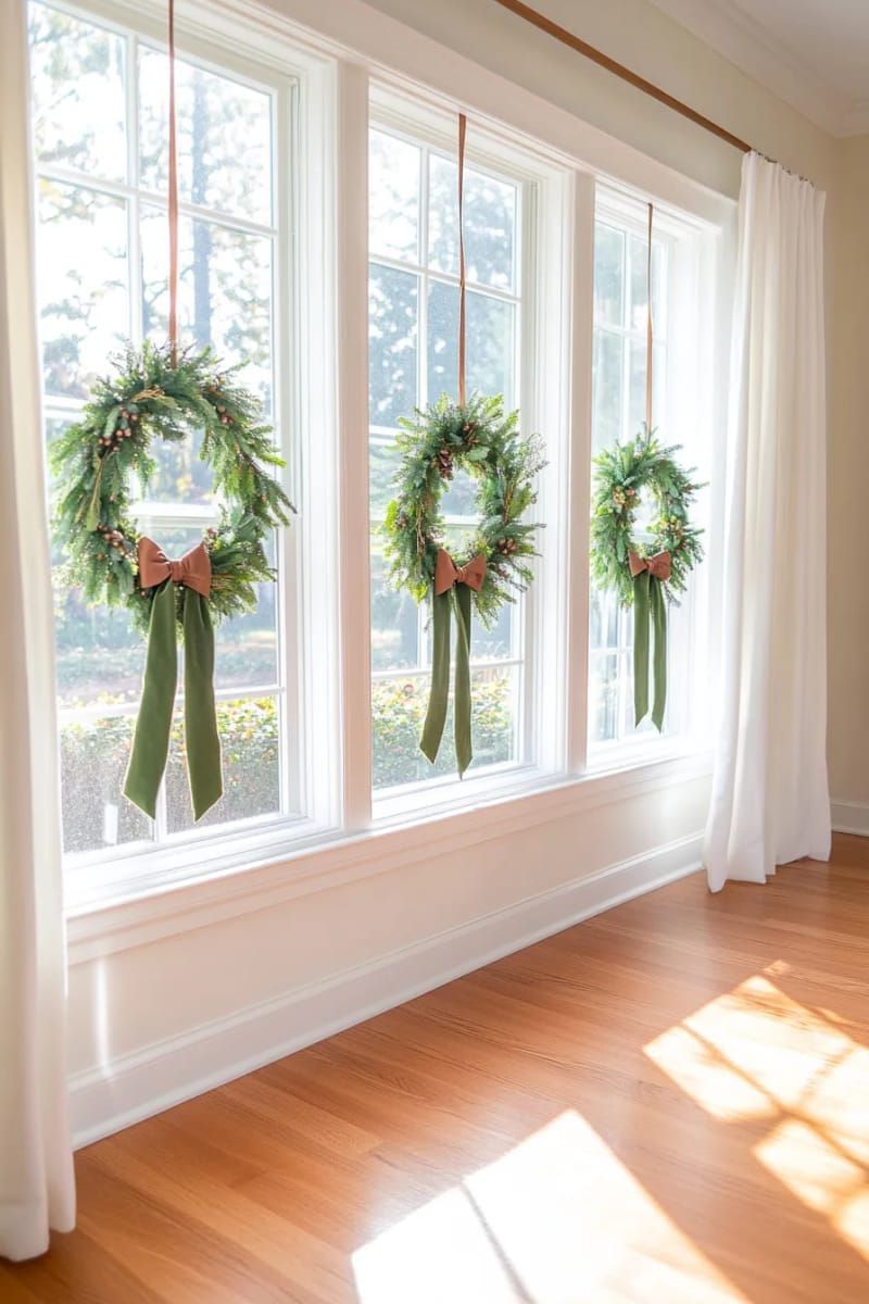 10. Velvet ribbon wreaths for window panes - photo 2