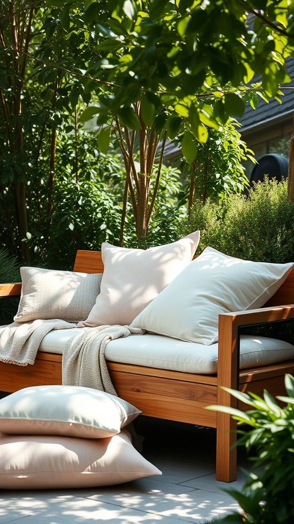 Soft Fabric Cushions for Outdoor Seating