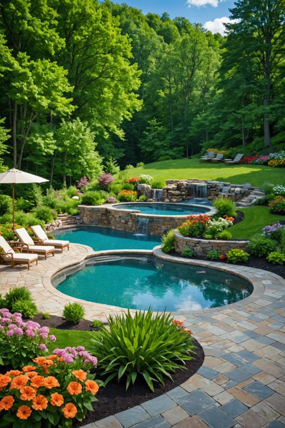 Hillside Semi Inground Pool Ideas