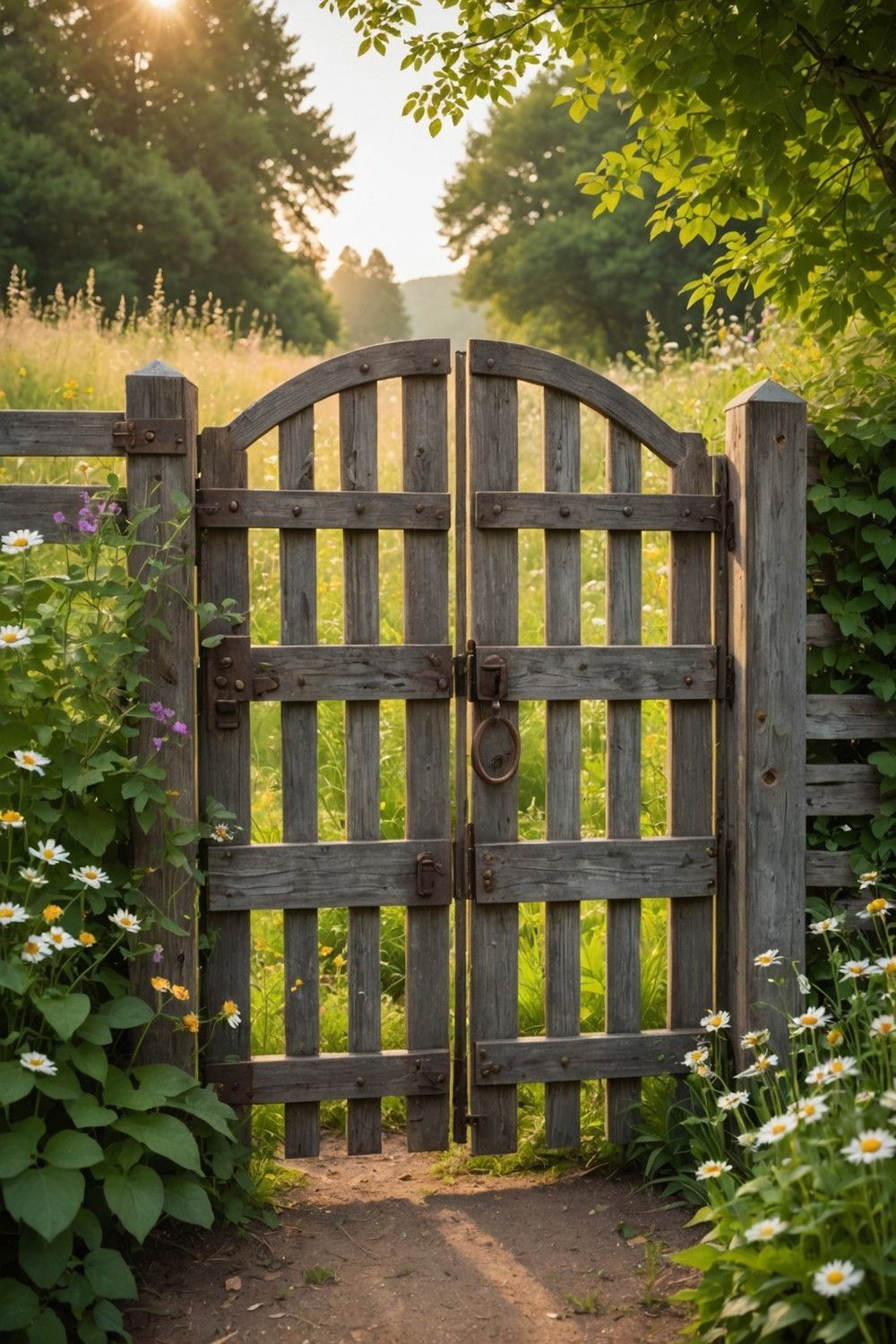 Reclaimed Wood Gate with Country Accents