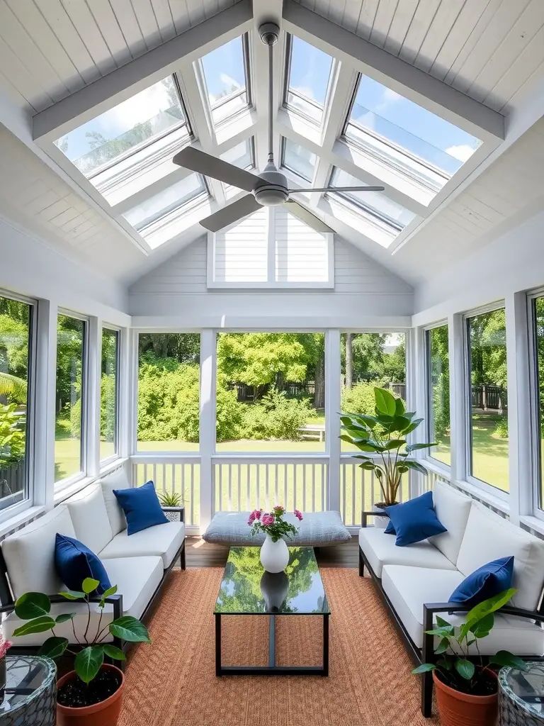 7. Skylight-Lit Elegant Screened Porch
