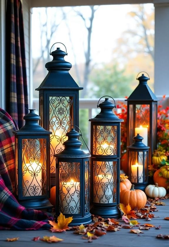 Placing Lanterns Around the Porch