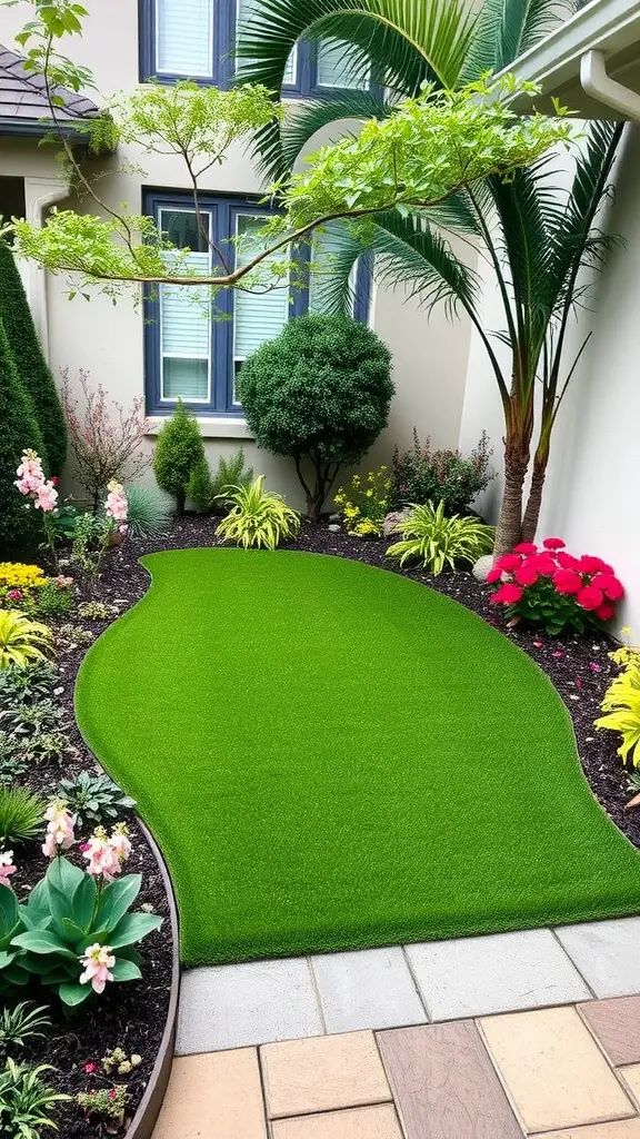 54. Artificial Lawn Ideas for Low-Maintenance Green