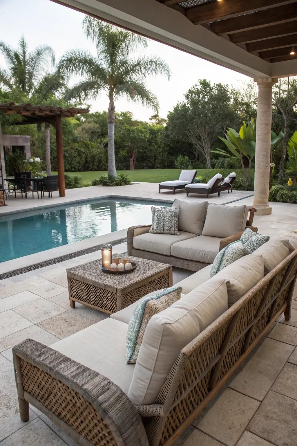 Add a Cozy Poolside Lounge
