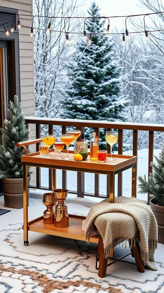 Elegant Bar Cart for Seasonal Drinks