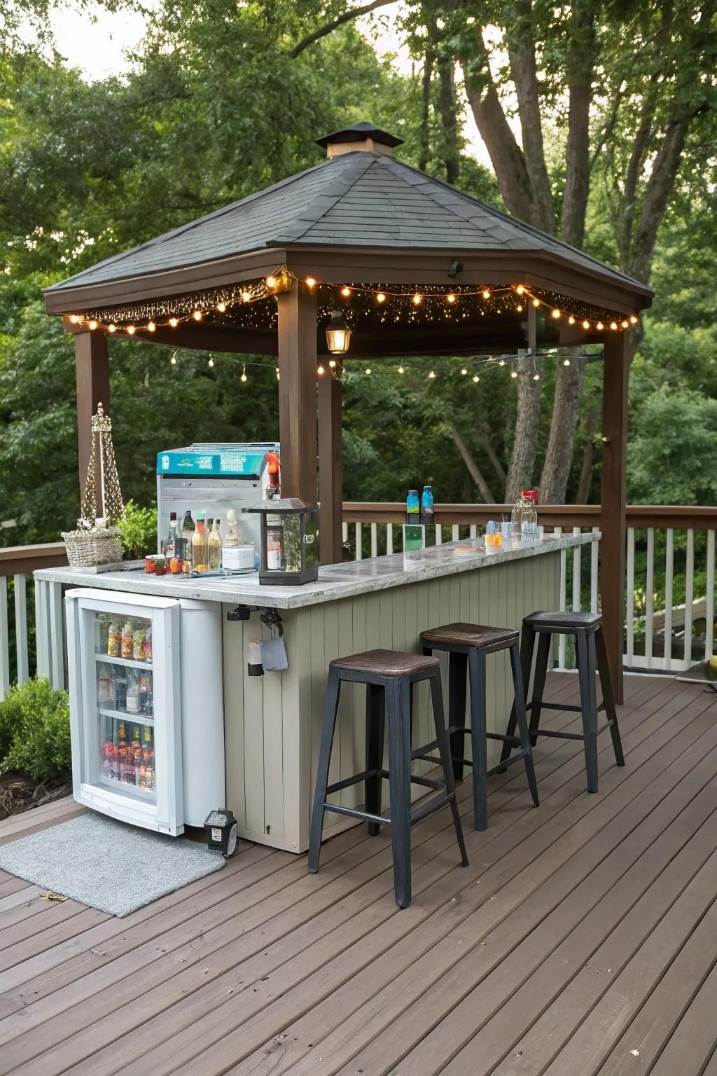 17. Backyard Gazebo Bar Setup