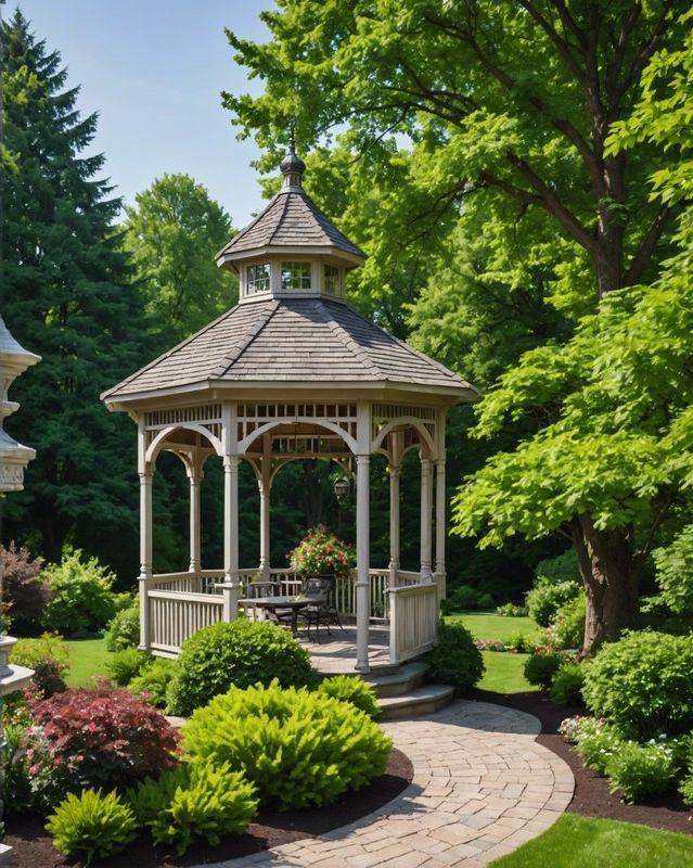 Octagonal Gazebo with Cupola Roof
