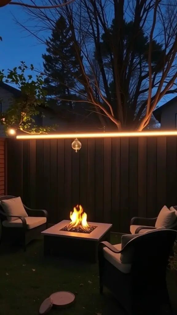 15. LED-Lit Privacy Fence for Evening Glow