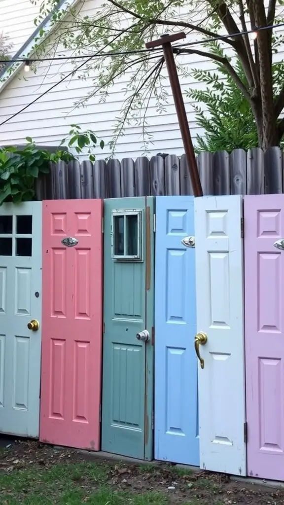 17. Upcycled Door Privacy Fence Sanctuary