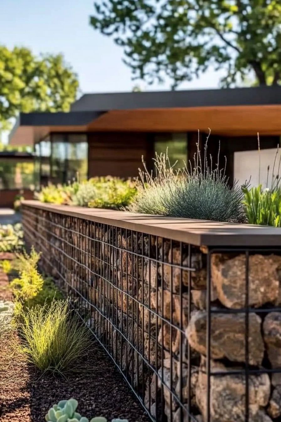 20+ Gabion Fence Designs to Refresh Your Yard - photo 9