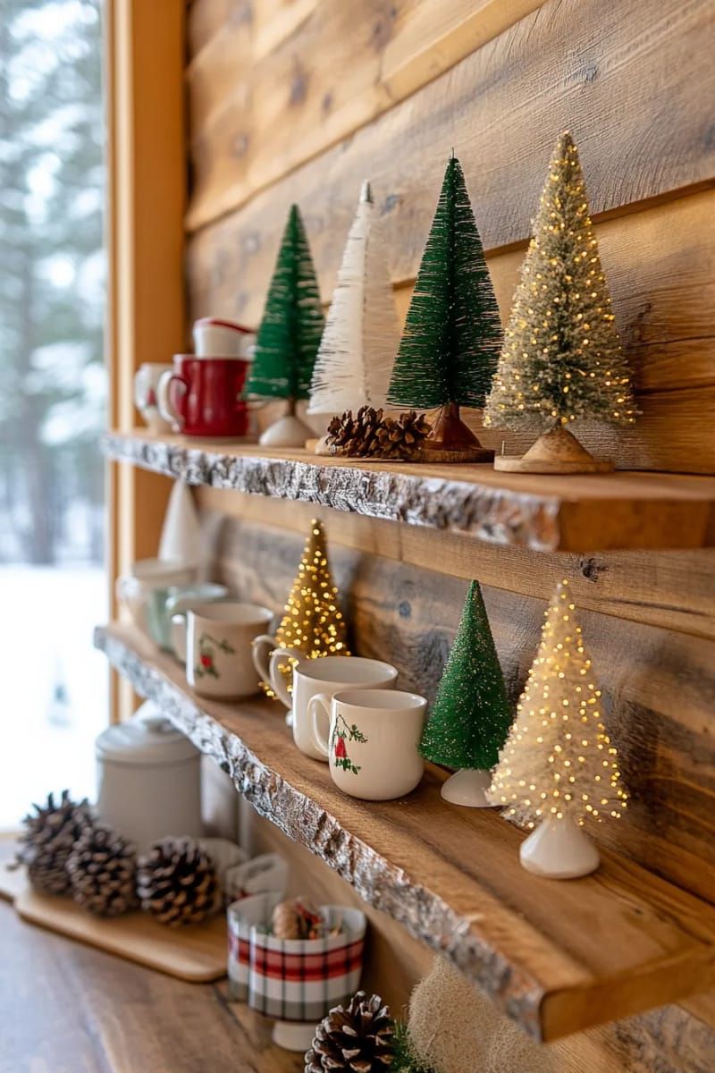 6. Bottle Brush Trees on Reclaimed Wood Shelves - photo 3