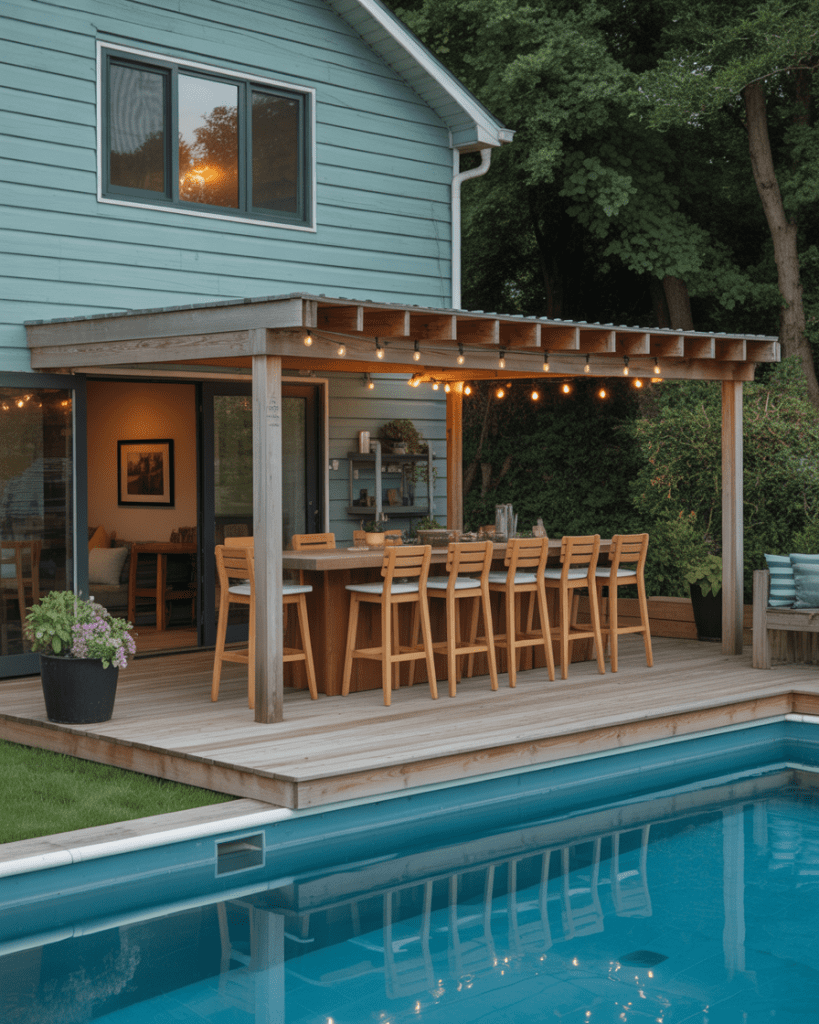 Connecting Your Deck to the House with a Dining Bar