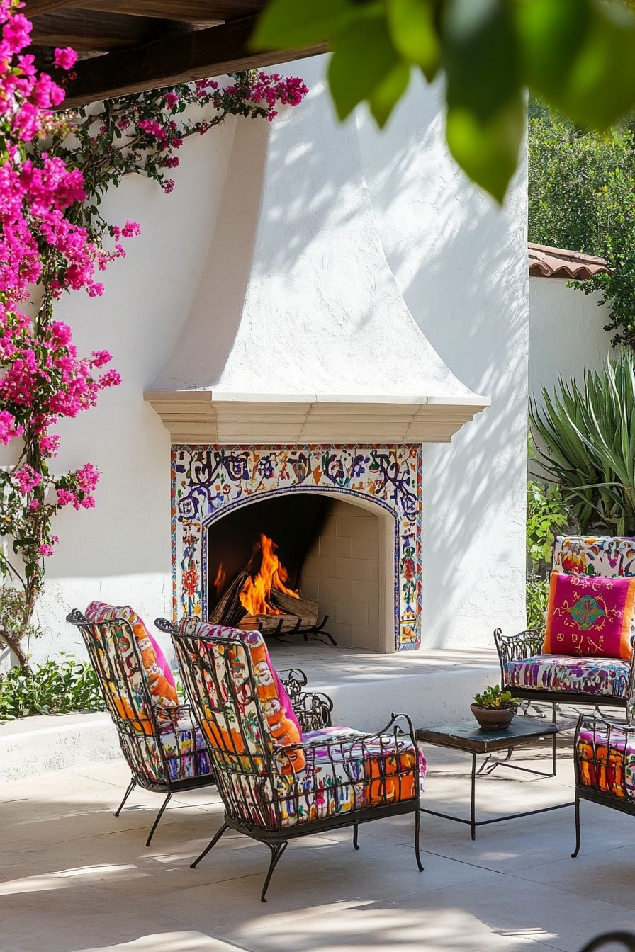 12. Pair Mosaic Tiles With a Cozy Seating Area