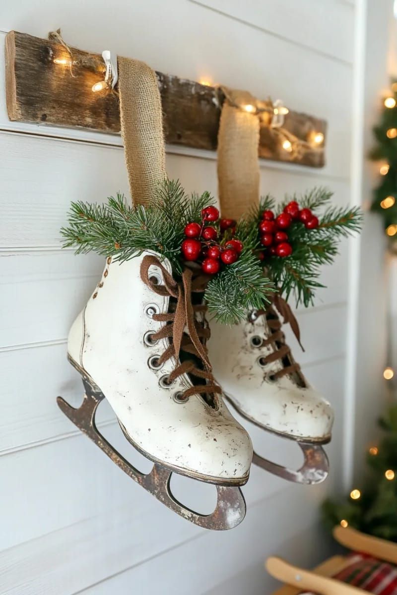 31. Ice Skates With Greenery Wall Decor - photo 2
