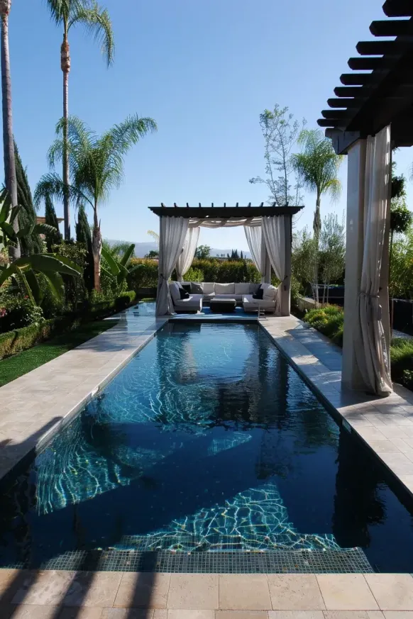Poolside Escape With a Charming Pergola