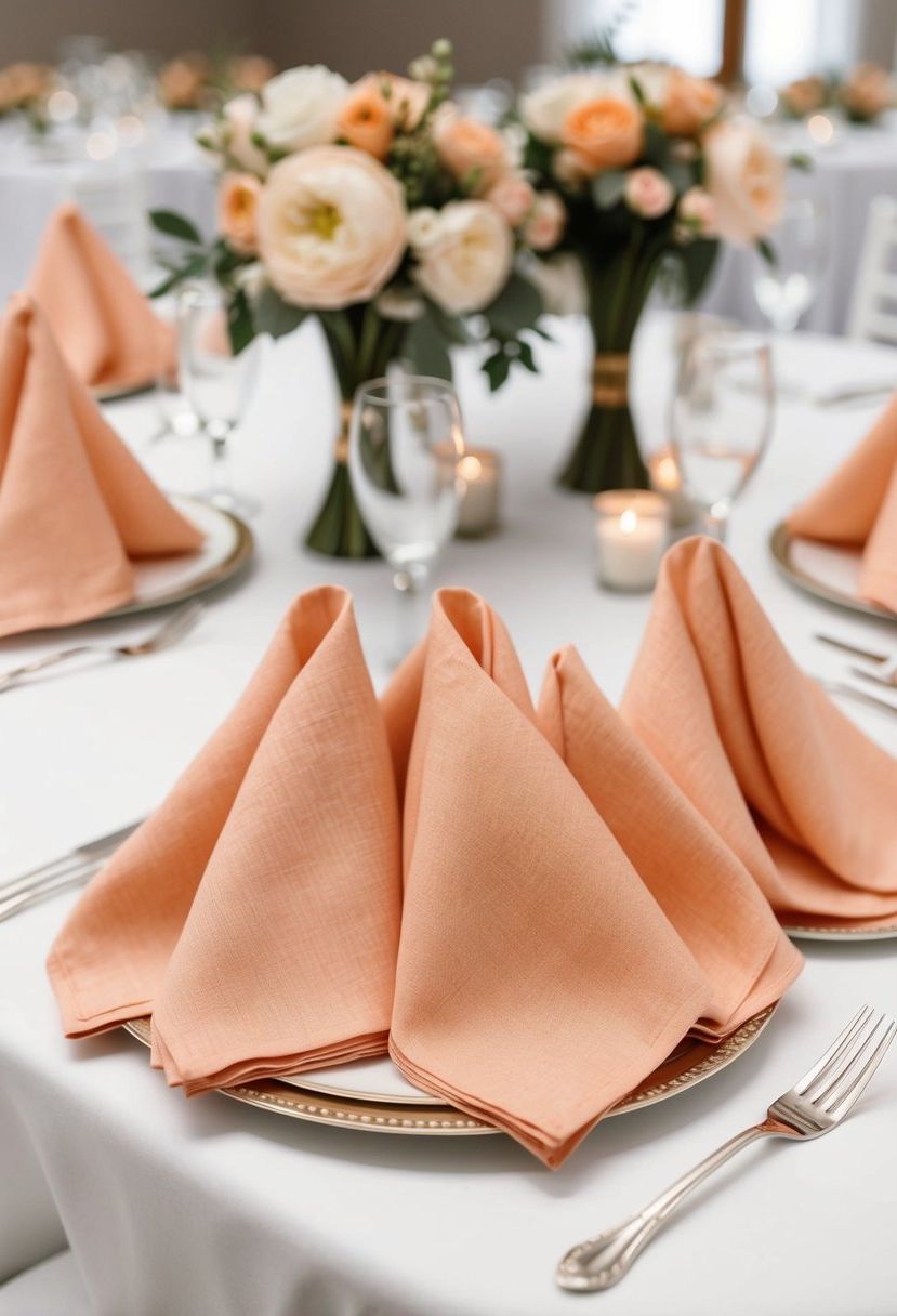 3) Styling Apricot Linen Napkins
