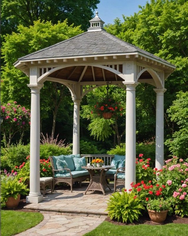 Gazebo Connected to a Pergola